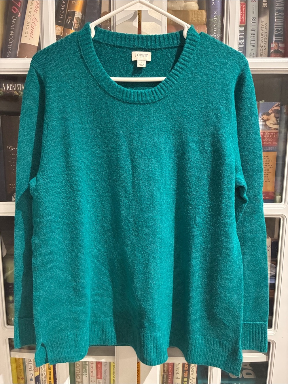 J. Crew Factory Women's Teal Crewneck Sweater